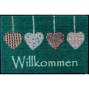 A036A 玄関マット Cottage Hearts jade green 50x75cm AB00397