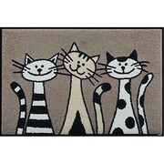 G026A 玄関マット Three Cats greige 50x75cm AB00404