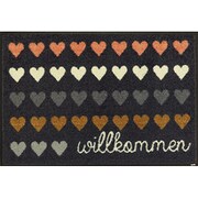 A039A 玄関マット Willkommen Herzen 50x75cm AB00411