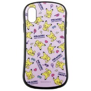 POKE-640A [iPhone XS/X対応 ハイブリッドガラスケース ポケットモンスター 総柄]