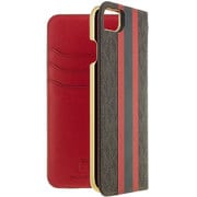 MICHAEL KORS - Folio Case Red Stripe with Charm for iPhone 7 / iPhone 8 MKRDSFLIP0708