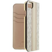MICHAEL KORS - Folio Case Beige Pink Stripe with Charm for iPhone 7 / iPhone 8 MKBPSFLIP0708