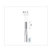 12338 [電着CBNバー 円筒先丸 #120 刃径2.5×45L]