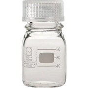 2-035-02 [ねじ口瓶丸型白 透明キャップ付100ml]