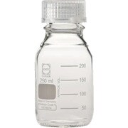 2-035-03 [ねじ口瓶丸型白 透明キャップ付250ml]