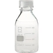 2-035-04 [ねじ口瓶丸型白 透明キャップ付500ml]