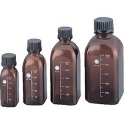 2-079-04 [ねじ口瓶 角型茶黒キャップ付1000ml]