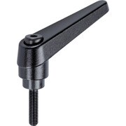 位置調整付クランピングレバー オネジ付 黒 24400.0016