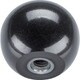 ボールノブ DIN 319 メネジ付ブッシュ入り 形状E 黒 24560.0120