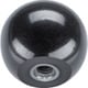 ボールノブ DIN 319 メネジ付ブッシュ入り 形状E 黒 24560.0125