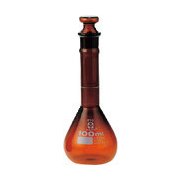 371-11-12-30 [TGK 短形メスフラスコ 茶 100mL]