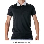 7101007 [ハーフジップ 半袖ポロシャツ BLACK XL]
