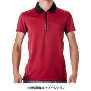 7101007 [ハーフジップ 半袖ポロシャツ RED XL]