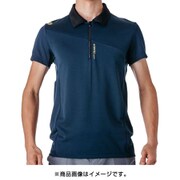 7101007 [ハーフジップ 半袖ポロシャツ NAVY XL]