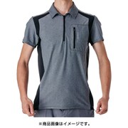 7101008 [ハイストレッチ ハーフジップ半袖ポロシャツ GRAY XL]