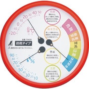 F‐3L2 熱中症注意 丸型 15cm レッド 防雨タイプ