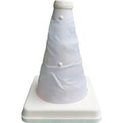 ミズケイ 伸縮式三角コーン<ホワイト>20cm