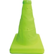 ミズケイ 伸縮式三角コーン<蛍光イエロー>20cm