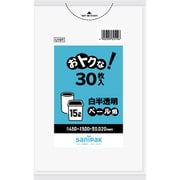 おトクな!ペール用ゴミ袋 15L 白半透明 30枚