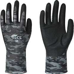 ニトリルゴム背抜き手袋 SG-A007 グレー迷彩 M