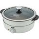 電気グリル鍋 3.5L 1200W 鍋・内鍋・たこ焼きプレート付き ガラス蓋付き 卓上 ASH WHITE（アッシュホワイト） K-HP2-AW