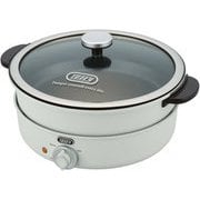 電気グリル鍋 3.5L 1200W 鍋・内鍋・たこ焼きプレート付き ガラス蓋付き 卓上 ASH WHITE(アッシュホワイト) K-HP2-AW