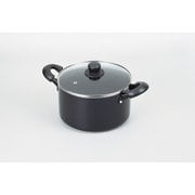 ミッドナイトマーブル IH対応 ガラス蓋付 両手鍋 22cm HB-5119
