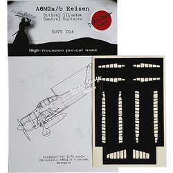 72024 A6M2b m.21 零戦21型用 ハセガワ用 [1/72スケール 動翼部マスキングシート]