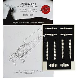 72027 A6M5 m.52 零戦52型用 ハセガワ用 [1/72スケール 動翼部マスキングシート]