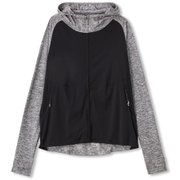 オールデイアクティブハイブリッドフーディー ADAYACT HYBRID HOODIE DC50111 （KZ）ブラック×ミックスグレー Mサイズ [コンディショニングウェア レディース]