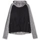 オールデイアクティブハイブリッドフーディー ADAYACT HYBRID HOODIE DC50111 （KZ）ブラック×ミックスグレー Lサイズ [コンディショニングウェア レディース]