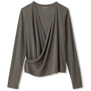 ダンスキン アロンジェラップカーディガン ALLONGE WRAP CARDIGAN DC50115 （KO）ブラックオリーブ Mサイズ [アウトドア カットソー レディース]