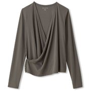 ダンスキン アロンジェラップカーディガン ALLONGE WRAP CARDIGAN DC50115 （KO）ブラックオリーブ Lサイズ [アウトドア カットソー レディース]