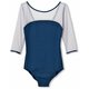 ダンスキンショートスリーブレオタード DANSKIN S/S LEOTARD DA10102 （EP）ディープブルー Lサイズ [フィットネス レディース]