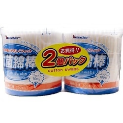 綿棒 リーダー 抗菌綿棒 200本2個パック