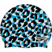 プリントシリコーンキャップ  SE12016 ターコイズ×ブラック(QK) フリーサイズ [スイミングキャップ]