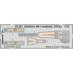 EDU33251 グロスター グラディエーター Mk.I シートベルト ステンレス製 ICM用 [1/32スケール エッチングパーツ]