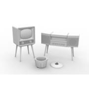 KALKA-24012 テレビとステレオセット [1/24スケール レジンキット]