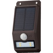 monban LEDソーラー発電式ウォールライト 電球色 110lm 薄型 ブラウン LS-S108FN4-T
