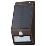 monban LEDソーラー発電式ウォールライト 電球色 200lm 薄型 ブラウン LS-S120FN4-T