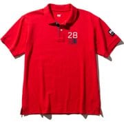 ショートスリーブフラッグポロ S/S FLAG POLO HH32001 レッド(R) Lサイズ [アウトドア カットソー メンズ]