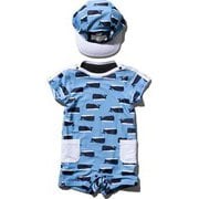 ホエールプリントロンパースセット B Whale Print Rompers Set HB82009 (PB)ペールブルー 90サイズ [アウトドア ロンパース ベビー]