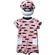 ホエールプリントロンパースセット B Whale Print Rompers Set HB82009 (S)サクラ 80サイズ [アウトドア ロンパース ベビー]