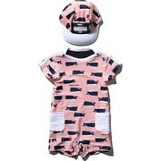 ホエールプリントロンパースセット B Whale Print Rompers Set HB82009 (S)サクラ 90サイズ [アウトドア ロンパース ベビー]