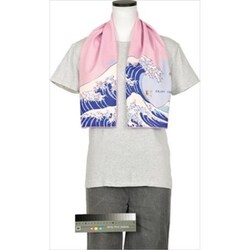 アート UVひんやりタオル 波 30×100cm 1枚 72159-03