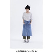 washedデニム&ヒッコリーギャルソンエプロン BL S-161202
