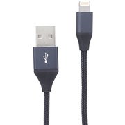 Lightningコネクタ対応 USBストロングSケーブル 150cm ブラック QL-047BK
