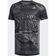 オウン ザ ラン グラフィックTシャツ Own the Run Graphic Tee FYR43 グレーフォー/ブラック J/Lサイズ [ランニングシャツ メンズ]