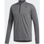 オウン ザ ラン ハーフジップ 長袖Tシャツ Own The Run Half-Zip Tee FYR44 ブラック/ホワイト J/Sサイズ [ランニングシャツ メンズ]