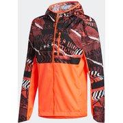 オウン ザ ラン グラフィック ジャケット Own the Run Graphic Jacket FYR58 ソーラーレッド/グローリーレッド/ブラック J/Sサイズ [ランニングジャケット メンズ]